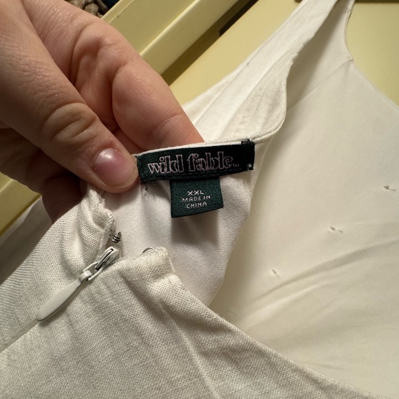 wild fable White Sleeveless Button-Front Midi Dress - Picture 3 of 3